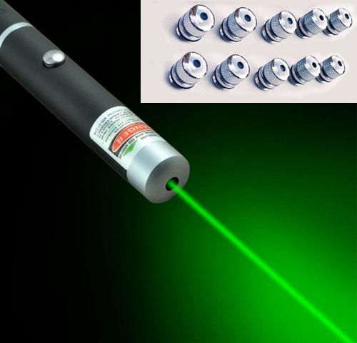 Green Laser Pointer cserélhető fejrésszel +11 FEJ (Extra erős)