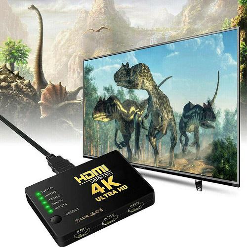 HDMI elosztó – 4K ultra HD / 5 db csatlakozóval, távirányítóval