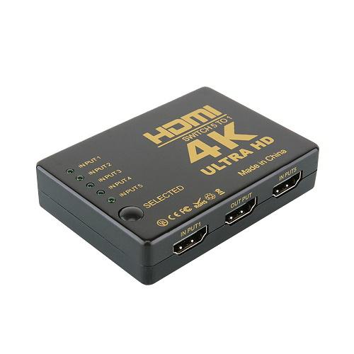 HDMI elosztó – 4K ultra HD / 5 db csatlakozóval, távirányítóval