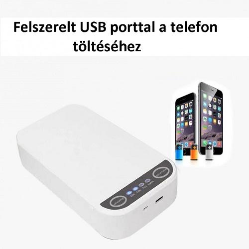 Hordozható vezeték nélküli UV telefon, maszk sterilizátor