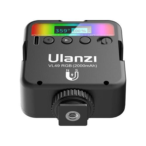 Ulanzi VL49 mini RGB LED videólámpa - állítható szín és -színhőmérséklet, akkumulátor, vakupapucs foglalat