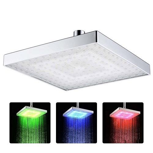 Színváltós LED zuhany / szögletes disco zuhanyfej