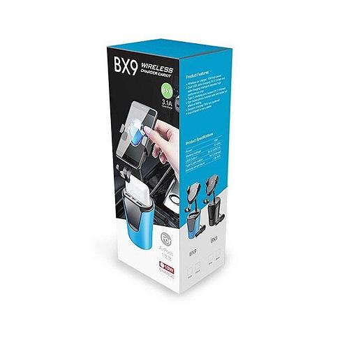 BX9 vezeték nélküli telefontöltő és AirPods töltő autóba - fekete