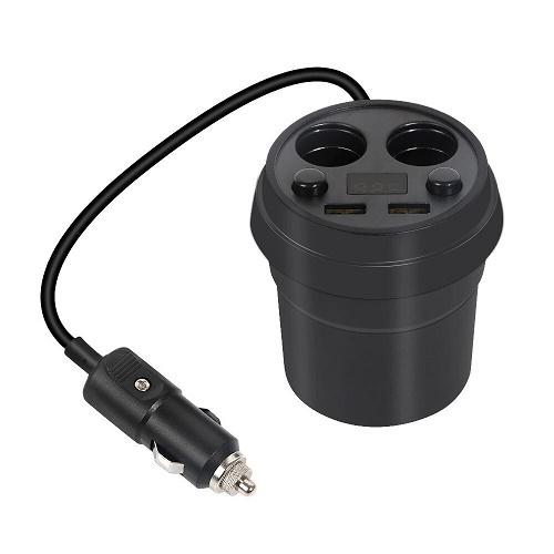 Pohár alakú autós telefontöltő - 2 db USB porttal / 120 W