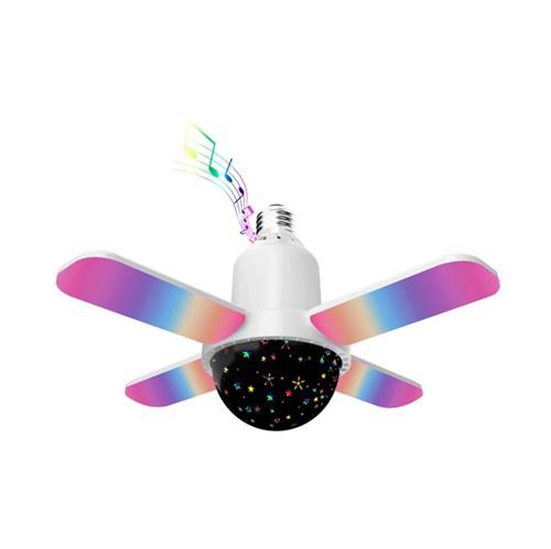 Bluetooth RGB multifunkciós lámpa beépített hangszóróval, zenére is működő led fénnyel színes led csillag kivetítővel, távirányítóval - 45cm