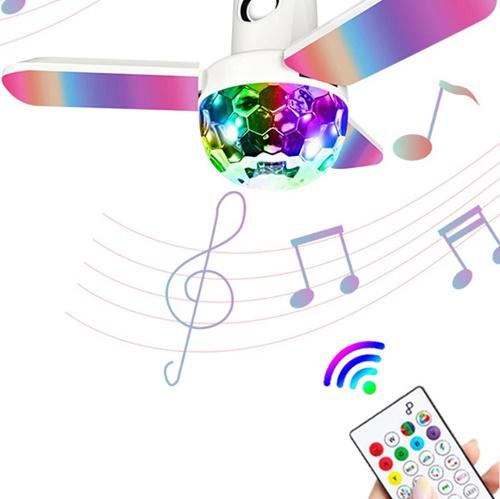 Bluetooth RGB multifunkciós lámpa beépített hangszóróval, zenére is működő led fénnyel színes led disco gömbbel, távirányítóval - 22cm