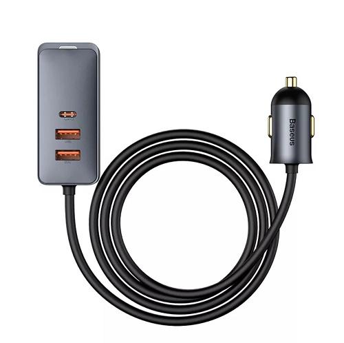 Prémium, autós töltő - 2 db USB és 2 db USB-C csatlakozóval - Baseus