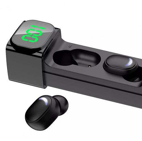 MiPods E50 vezeték nélküli, Bluetooth fülhallgató akkumulátor kijelzővel, töltőállomással