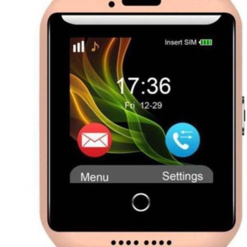 AlphaOne Ívelt kijelzős okosóra Magyar menü Arany Fekete Q18 - SIM foglalat,kamera