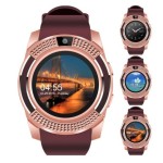 Bass V8 okos óra arany barna -Sport funkció,sim foglalat,kamera, android és ios telefonokra egyaránt.