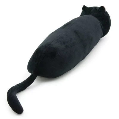Hosszú plüss cica, fekete 46 cm