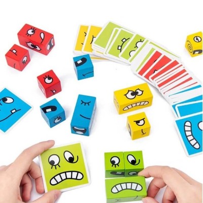 Készségfejlesztő emojis kirakó, logikai fejlesztőjáték - Expression Cube -