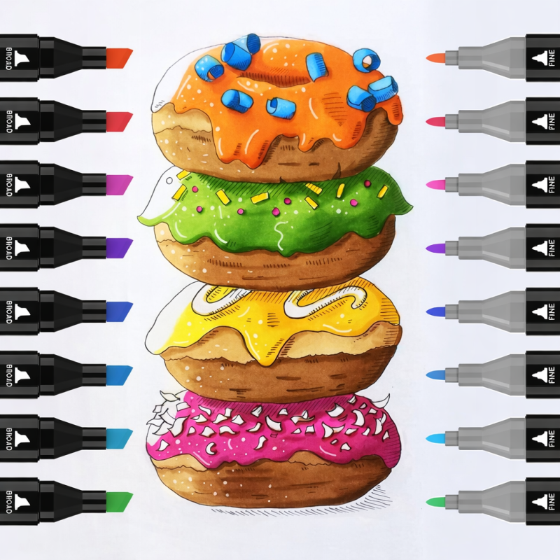 Alkoholos Markerek 168 db – Kétoldalas Filctoll Szett Táskával