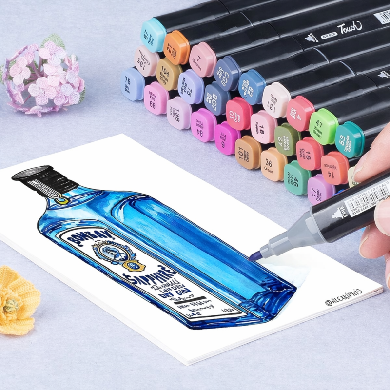 Alkoholos Markerek 168 db – Kétoldalas Filctoll Szett Táskával