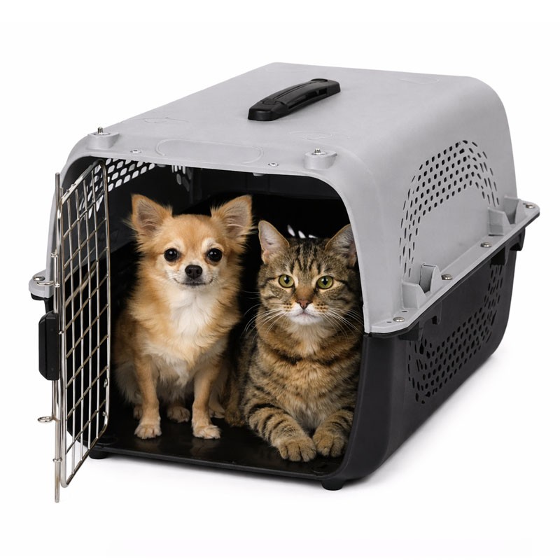 Kisállat szállító 58 cm | Kutya hordozó, macska ketrec – 58-as méret Szürke