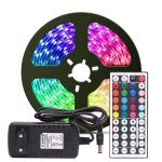 5050 RGB led szalag, 5 méter, színváltós 44 gombos távirányítóval (BBV)