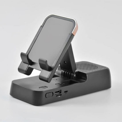 Mobiltelefontartó Bluetooth-os hangszóróval, USB porttal és micro USB bemenettel