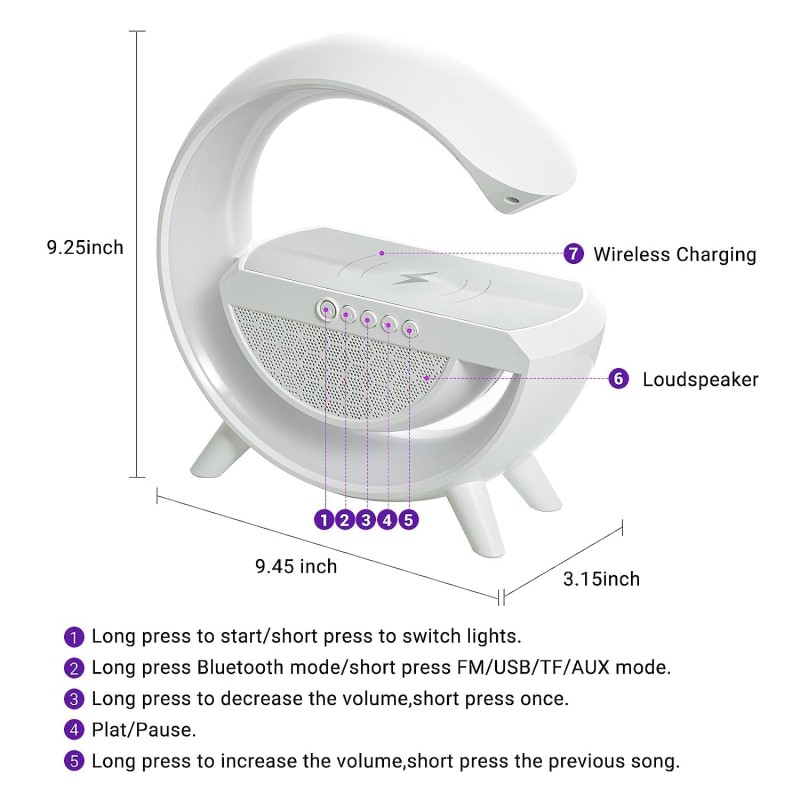 Többfunkciós vezeték nélküli RGB LED lámpa hangszóróval, bluetooth kapcsolattal