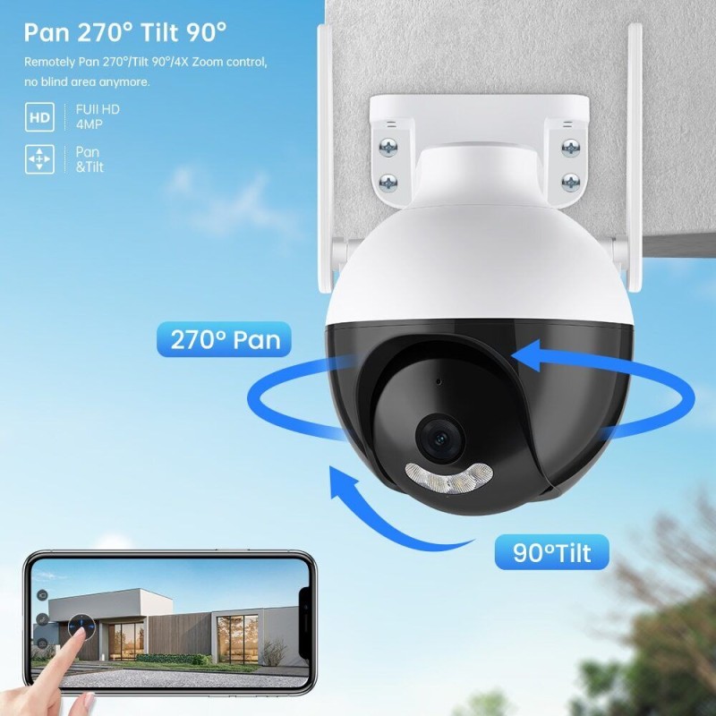 HD WiFi okos kamera, Mozgásérzékelős vezeték nélküli biztonsági kamera, kétantennás