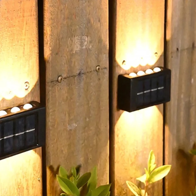Napelemes fali dekor lámpa kétoldali LED-el – 2 db