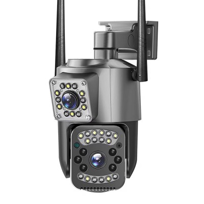 Dupla lencsés IP kamera 4g sim 4mp 2k wifi kültéri biztonsági kamera mini 10x zoom videó megfigyelő 1080p CCTV kamera webkamera