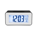 LED digitális ébresztőóra, kék háttér világítású naptárral és hőmérővel. DS-3623-1 Voice Control