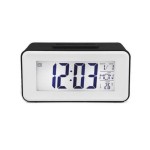 LED digitális ébresztőóra, kék háttér világítású naptárral és hőmérővel. DS-3623-1 Voice Control