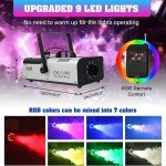 ködgép lámpákkal, 1500 W füstgép RGB 9 LED lámpákkal DJ esküvői parti színpadhoz távirányítóval