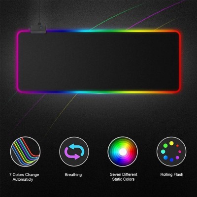 Csúszásmentes Gamer egérpad - 80x30 cm / RGB LED színekkel