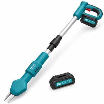 Hayami HA-1076 akkumulátoros gyomkiszedő – 68V, 2 akkumulátorral, türkiz-fekete