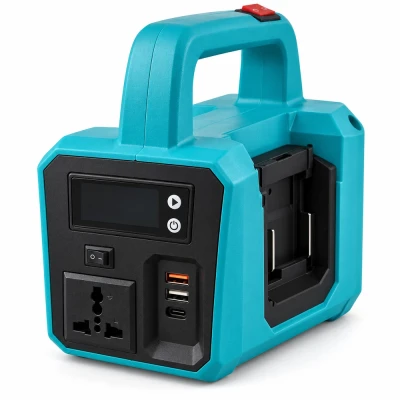 Hayami HA-2014 hordozható akkumulátoros inverter LED-lámpával – türkizkék/fekete