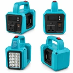 Hayami HA-2014 hordozható akkumulátoros inverter LED-lámpával – türkizkék/fekete
