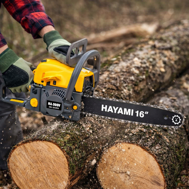 HAYAMI benzines láncfűrész HA-3008BS – Erő és megbízhatóság a ház körül