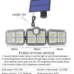Biztonsági, 122 ledes napelemes fali lámpa, fény- és mozgásérzékelővel, távirányítóval JD-2757