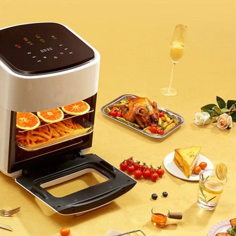 Forrólevegős AIR FRYER olajmentes légkeveréses sütő, 1400 W, 15l