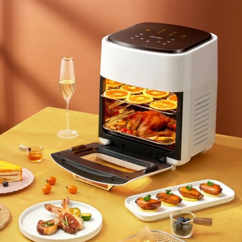 Forrólevegős AIR FRYER olajmentes légkeveréses sütő, 1400 W, 15l