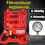 Manuális vákuumnyomású szivattyú, fékrendszer légtelenítő készlet 120 ml-es tartállyal, tartozékokkal kofferben
