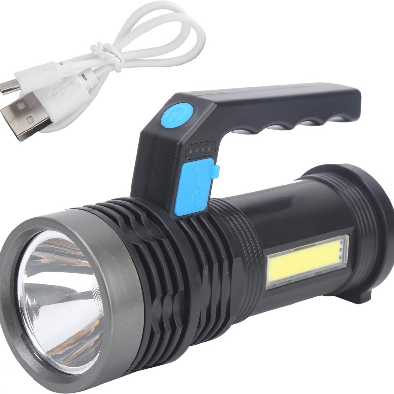 Zseblámpa  USB újratölthető led kézi lámpa 3w + 10 + Cob 3000 lumen