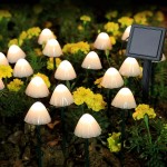Leszúrható napelemes Ledes gombák kültérre, 480 cm- Solar Mushroom Light