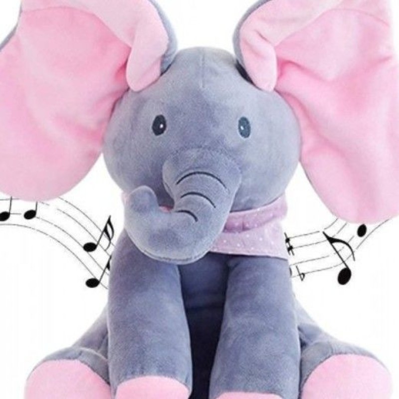 Interaktív Éneklő, zenélő plüss elefánt Peeak a Boo