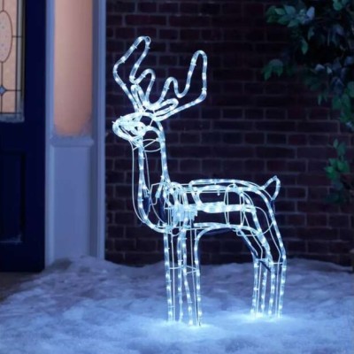 Rénszarvas -Karácsonyi szarvas dekoráció, hideg fehér, 108 LED
