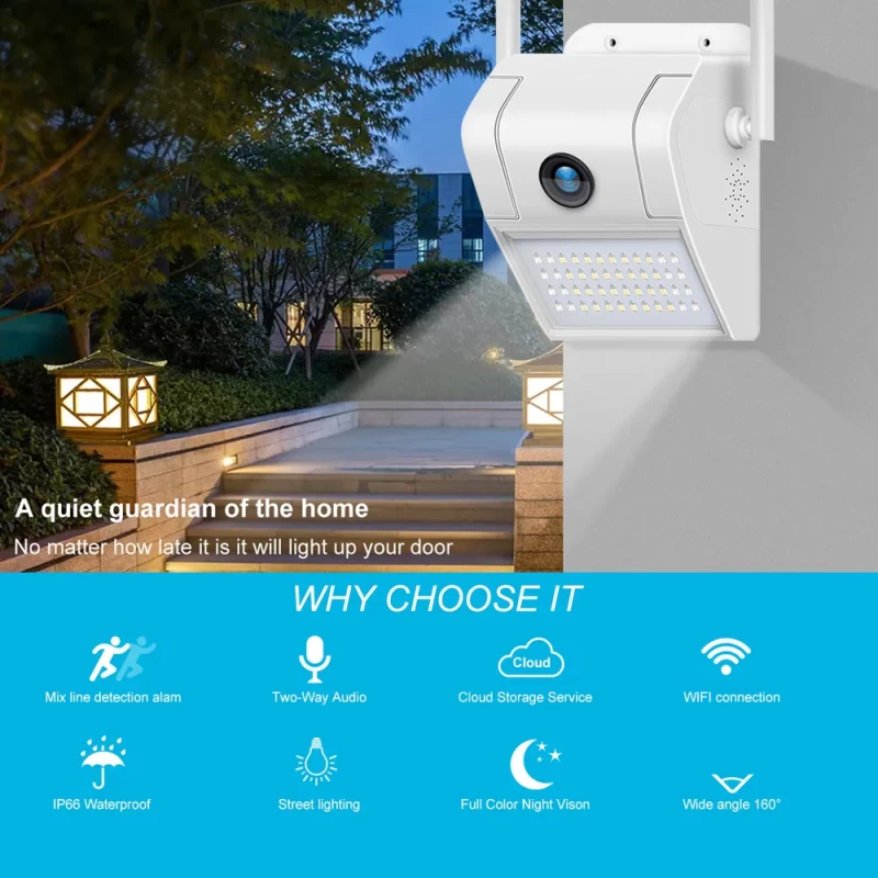 Smart 48 LED WIFI IP Kamera1080P Kültéri Full HD