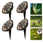 4 db Süllyeszthető Napelemes kerti LED lámpa, 10 LED-es