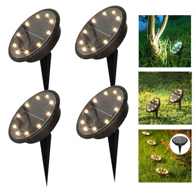 4 db Süllyeszthető Napelemes kerti LED lámpa, 10 LED-es