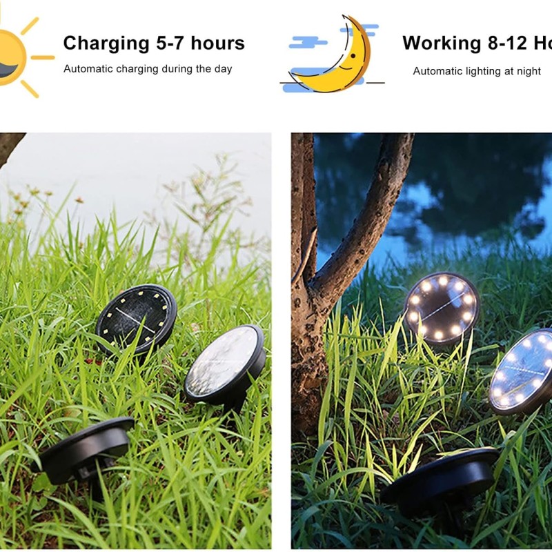 4 db Süllyeszthető Napelemes kerti LED lámpa, 10 LED-es