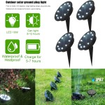 4 db Süllyeszthető Napelemes kerti LED lámpa, 10 LED-es