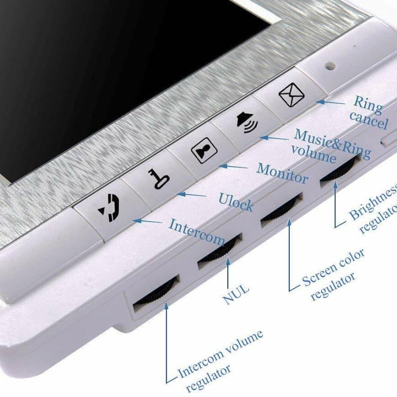 Vezetékes videó kapucsengő rendszer 7 hüvelykes LCD monitor színes videó - Video DoorPHone For Villa
