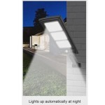Kültéri vízálló indukciós napelemes LED fali lámpa 180W távirányítóval, mozgásérzékelővel WA22-06180COB IP67