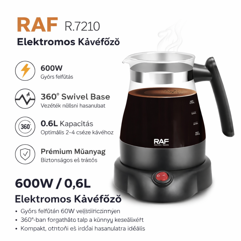 Elektromos Kávéfőző – 600W / 0,6L - RAF R.7210