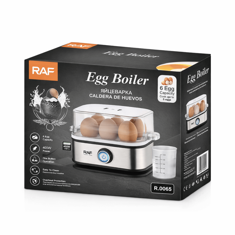 Rozsdamentes Acél Tojásfőző – 6 Tojásos, 400W - RAF R.0065